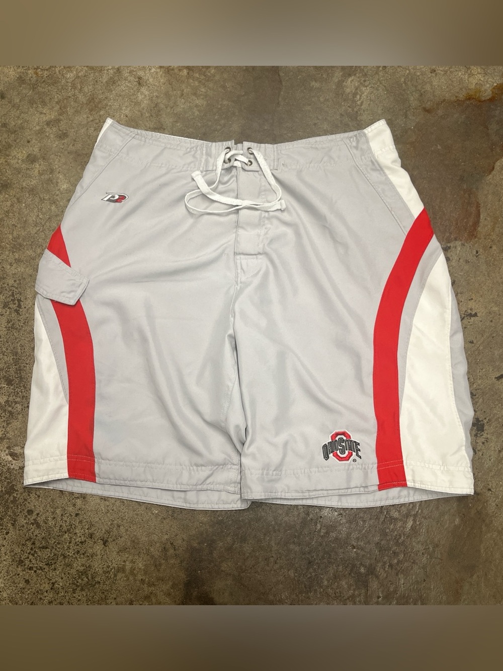 Retro Ohio State University Board Shorts Men’s Large White Summer 00s Breathable